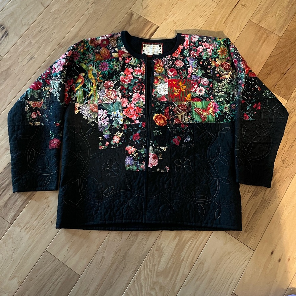 Cottage & Grandma Core Quilted Boho Style Handmade Jacket, Medium, EUC No Flaws